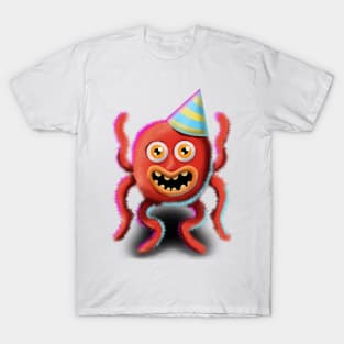 Colorful Birthday Monster Octopus T-Shirt